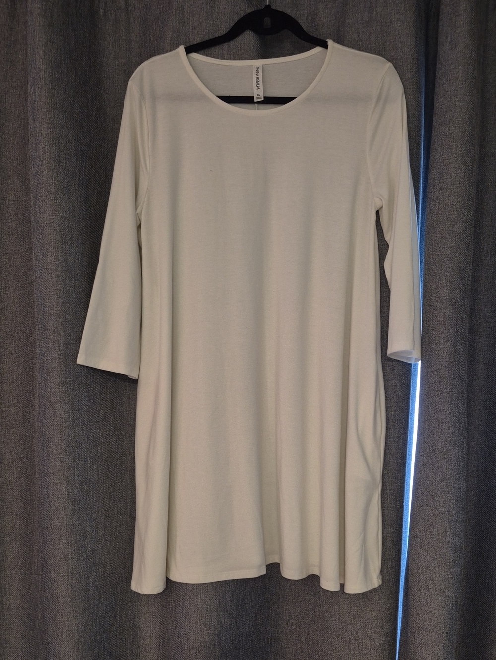 Zenana Outfitters White Long Sleeve Swing Dress